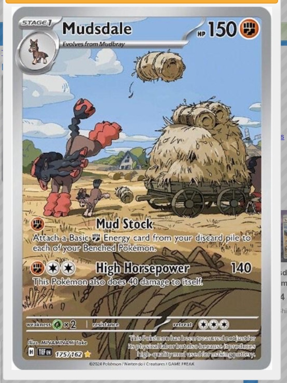 Pokemon Mudsdale Card-Temporal Forces